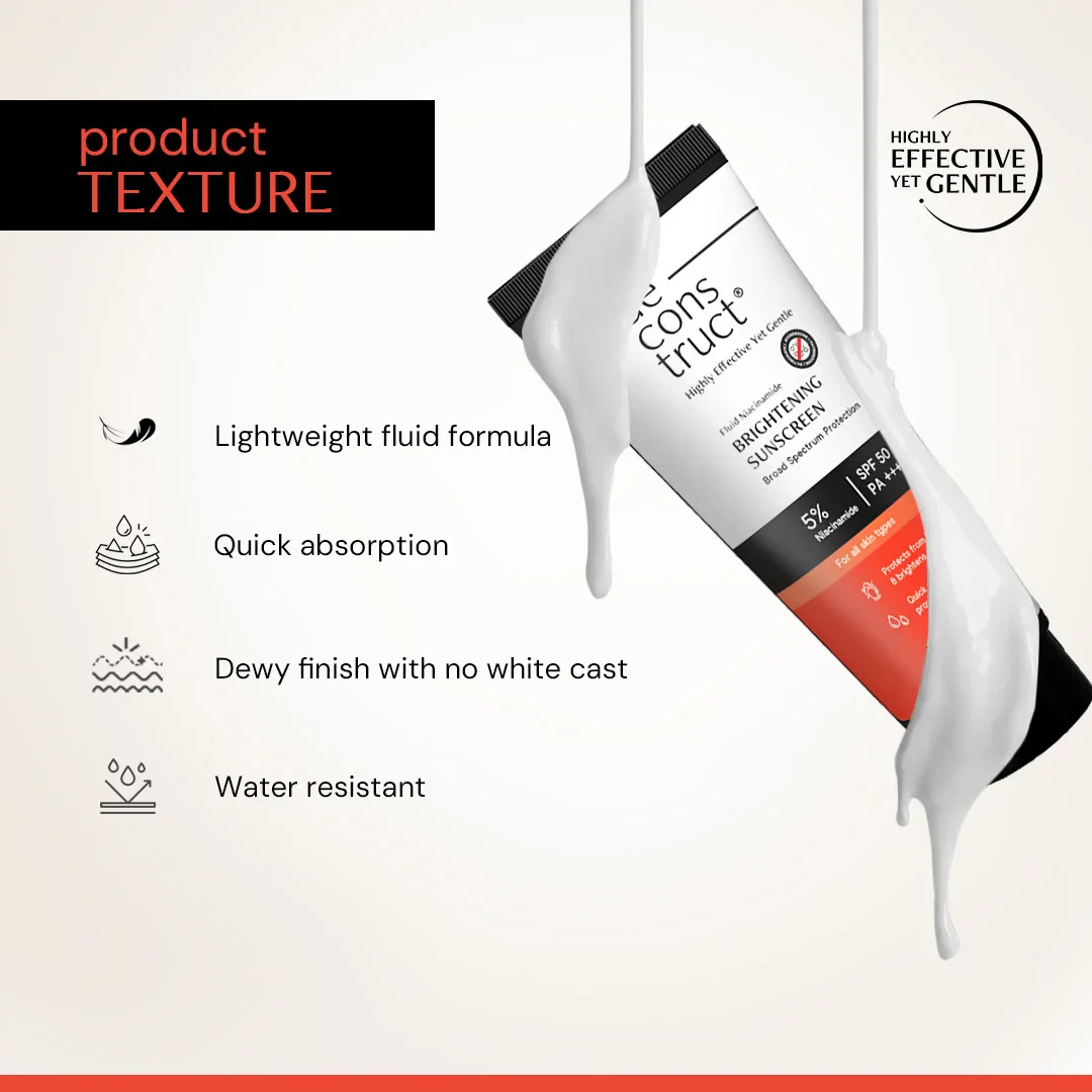 Fluid Brightening Sunscreen SPF 50+ PA++++ | Lightweight, Water-Resistant, No White Cast | For All Skin Types | 50g - Image 4