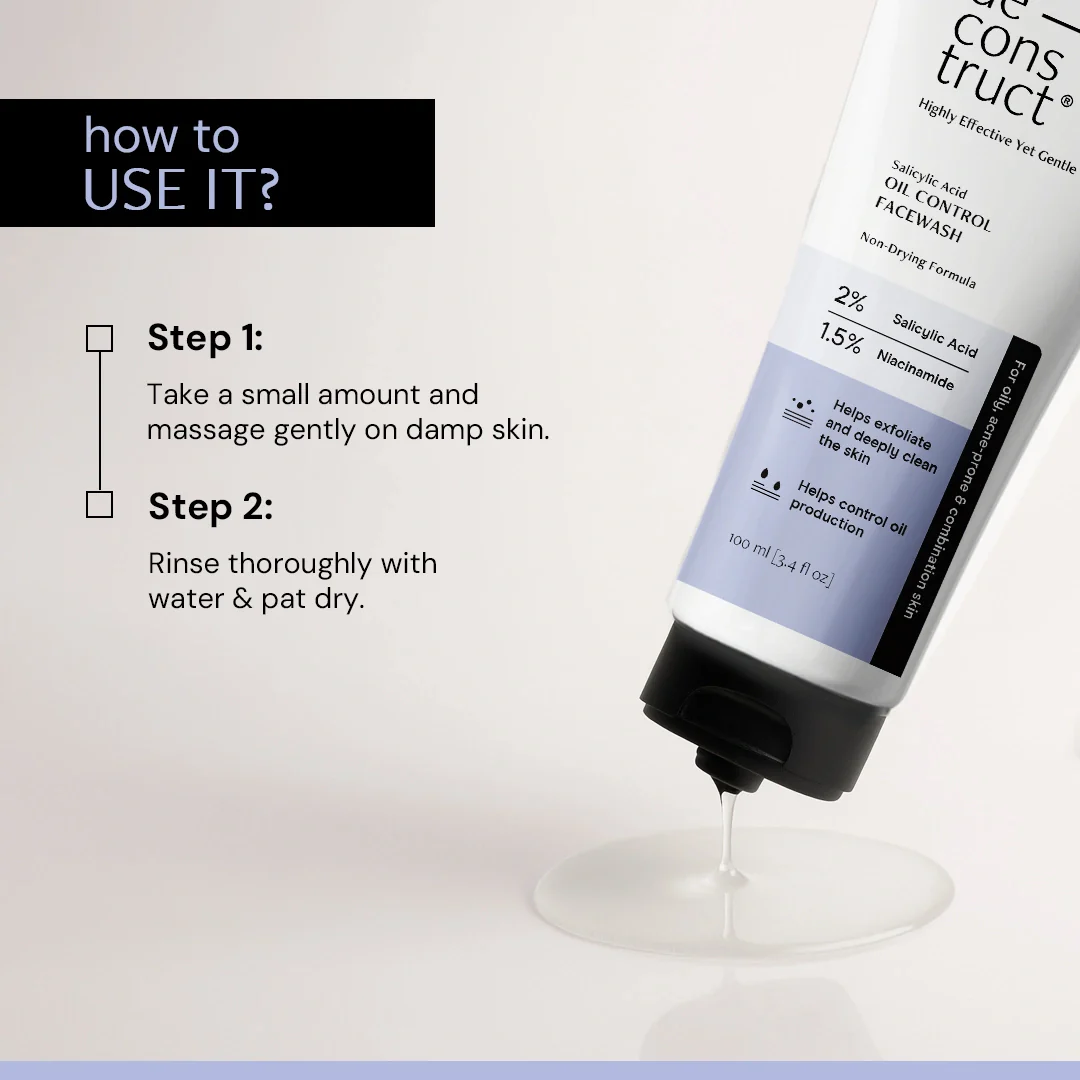 Salicylic Acid Oil Control Face Wash | 2% Salicylic acid + 1.5% Niacinamide |  Non-drying & Cooling - Image 5