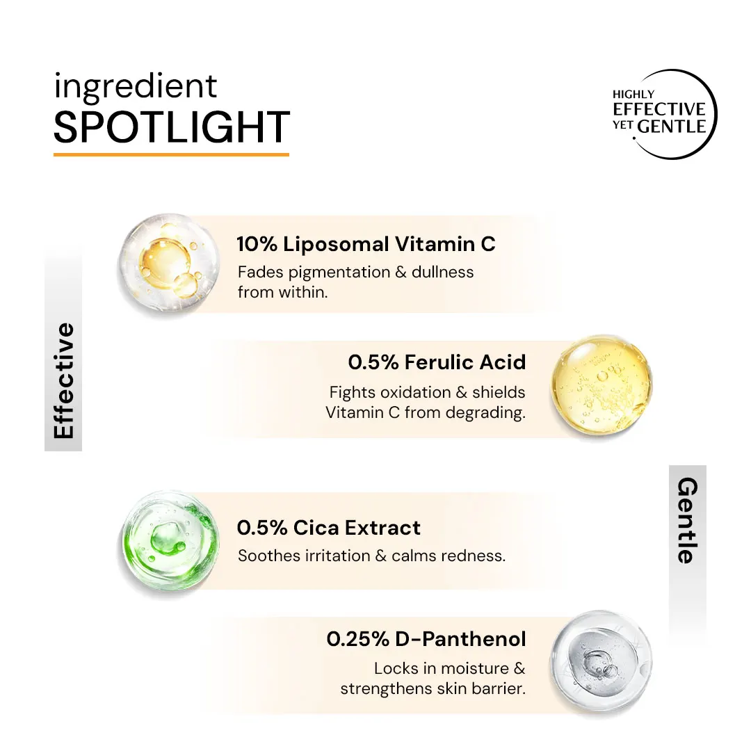 10% Vitamin C Serum for Glowing Skin | Clinically Tested, Non-Irritating| Brightens & Evens Tone  | For Oily Skin - Image 8